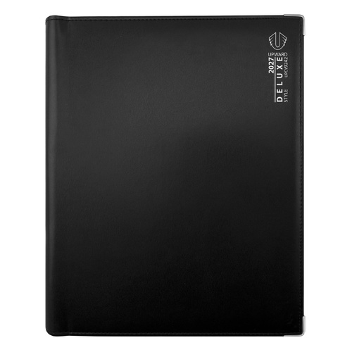 Diary 2027 Upward 9242 Deluxe Portrait A4 Day to Page with Monthly Tabs PVC Wire-O Bound 15 min 7am-7:45pm