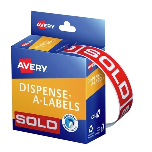 Label dispenser box message Sold MR1663 937307 80217R 250 Removable labels 