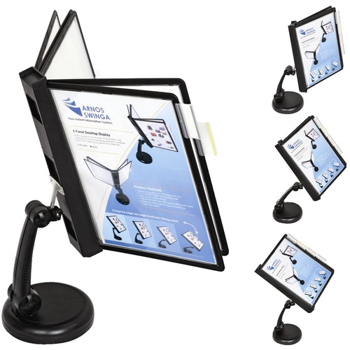 Arnos B005 Swinga 5 panel A4 display system Desktop has 5 Panels so takes 10 pages back to back