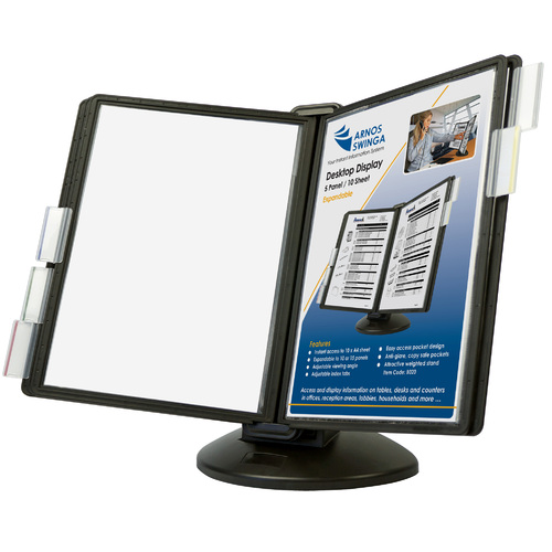 Arnos  B020 Swinga  5 Panel A4 Expandable Desktop Display holds 5 panel but you can add more. (replaces B005)