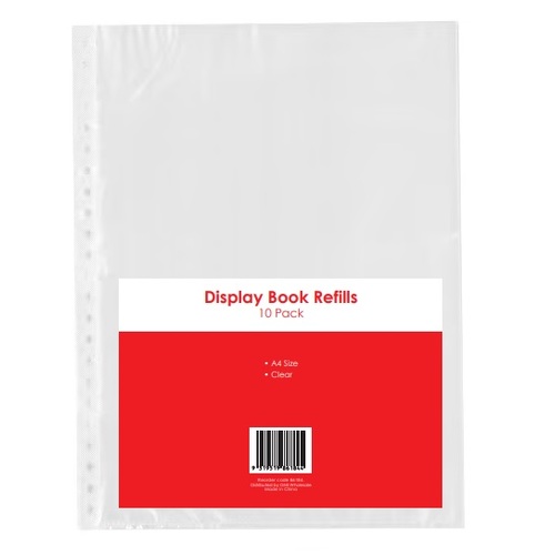 Display Book  A4 20 Pocket REFILLs pack of 10 #B23-04