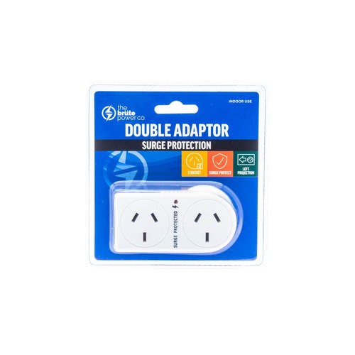 Double Adaptor - Flat Left + Surge Protection THE BRUTE POWER CO. #BPDASPL