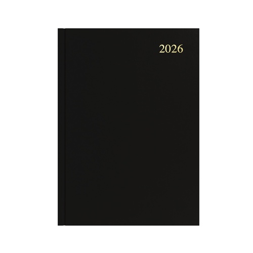 Diary 2026 Essential A4 1 Day to a Page ESSA41.9926 BLACK NO TIMES, JUST LINES