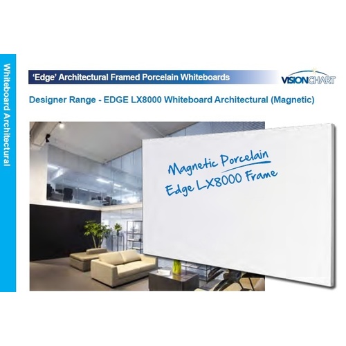 Whiteboard LX8 EDGE Porcelain 1200x 900 Magnetic includes pen tray COUNTRY FREIGHT IS EXTRA