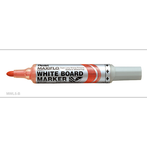 Whiteboard Marker MWL5-B Red box 12 Pentel Maxiflow Bullet Point
