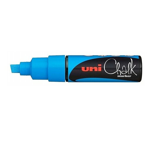 Chalk Marker Liquid Uni PWE8K Light Blue Chisel Tip 8mm approx. Bold PWE8KLB
