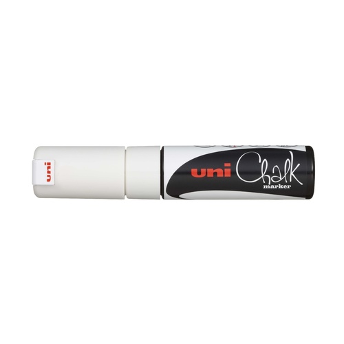 Chalk Marker Liquid Uni PWE8K White Chisel Tip 8mm approx. Bold PWE8KWH