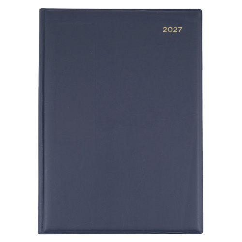 Diary 2027 Belmont Quarto QBA41.V59-27 Manager Day to Page 7am-8pm 1/2 hour 260x205mm BLUE Collins