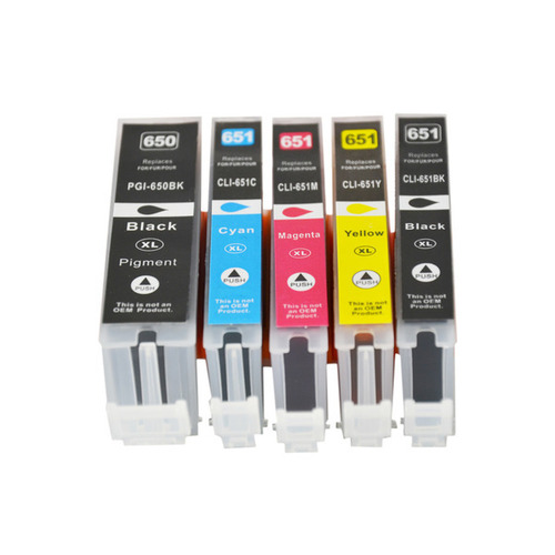 InkJet for Canon PGI-650XL CLI-651XL Compatible set 5 Black Cyan Magenta Yellow Photo Black Compatible QI-C650/651VP