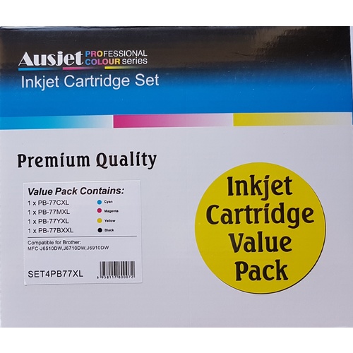 InkJet for Brother  LC77XL Compatible Inkjet Cartridges Set SET4PB77XL