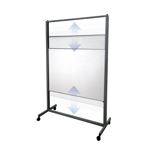 Mobile Double sided Whiteboard 1200x 900 Vertical Sliding Porcelain Board ASPIRE height is 194cm