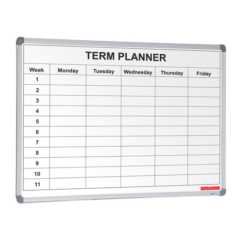 School Planner 1 term 1200x900mm Laminated graphic surface Visionchart Magnetic Whiteboards FREE shipping Sydney Metro only, all other zones quoted 