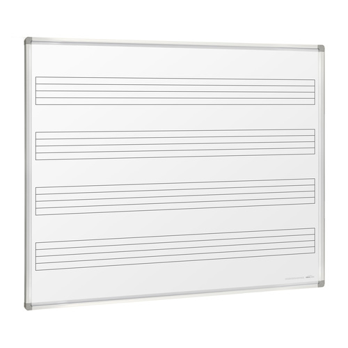 Music Board Whiteboard 1500x1200mm Magnetic double sided ruled 4 music staves 10-15 days Extra freight applies country areas. Visionchart VMB1512 